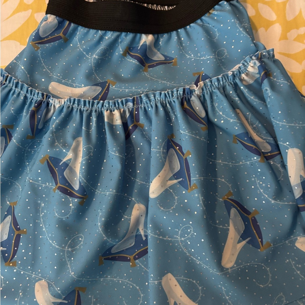 Blue Patterned Cinderella glass slipper Mini Skirt
